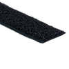 A close-up image of a black woven elastic loop, showing its texture and weave.